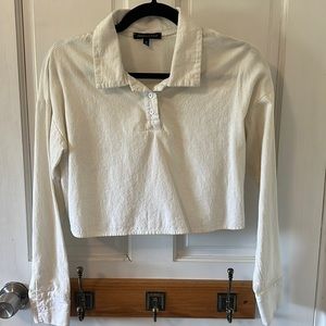 White cropped button up size S